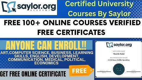 Saylor Academy Free Online Courses with Certificate | 100+ Free Verified Courses Certification