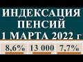 ИНДЕКСАЦИЯ ПЕНСИЙ 1 МАРТА 2022 г