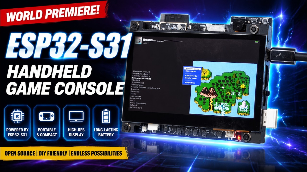 World's First ESP32-S31 Handheld Game Console! Can This New ESP32 Become a Gaming Platform?