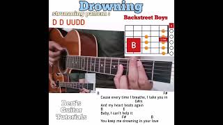 Drowning - Backstreet Boys guitar chords w/ lyrics & strumming tutorial