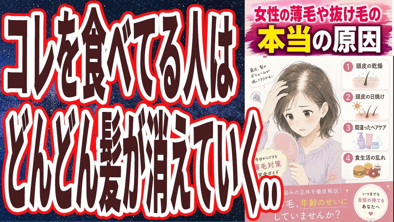 【コレしてると髪が消える】「近年急激に増え続けている、女性の薄毛や抜け毛の本当の原因」を世界一わかりやすく要約してみた【本要約】