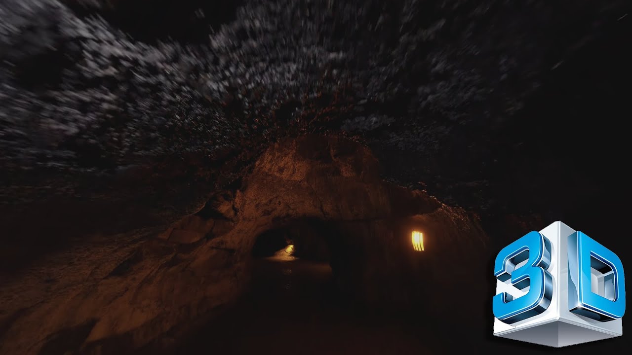 VR POV in lava tubes on hawaii island