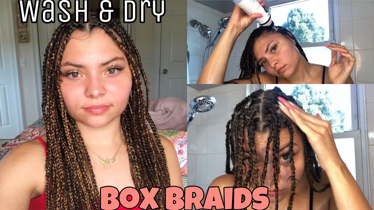 HOW TO WASH AND DRY KNOTLESS BOX BRAIDS! SydneyLynn YouTube