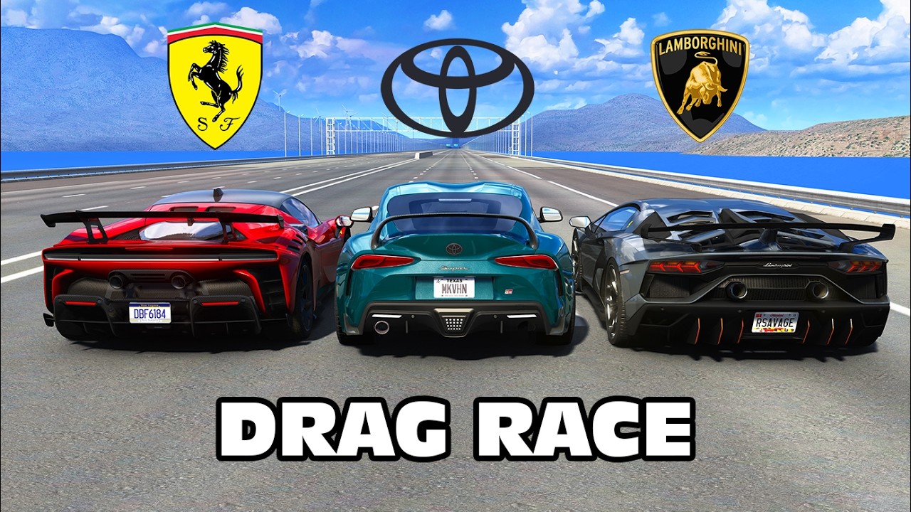 1200HP Supra vs SVJ vs SF90 Stradale DRAG RACE