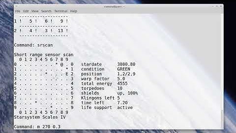 Playing through Trek from bsdgames