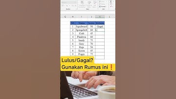 🔥RUMUS IF Sederhana Untuk Status Lulus/Gaga📊l #shorts #excel #excelindonesia