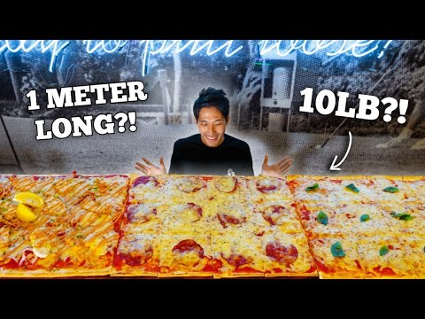 METER LONG PIZZA EATEN SOLO!   MASSIVE 10LB Pizza Eating Challenge!   BIGGEST Pizza in Singapore!