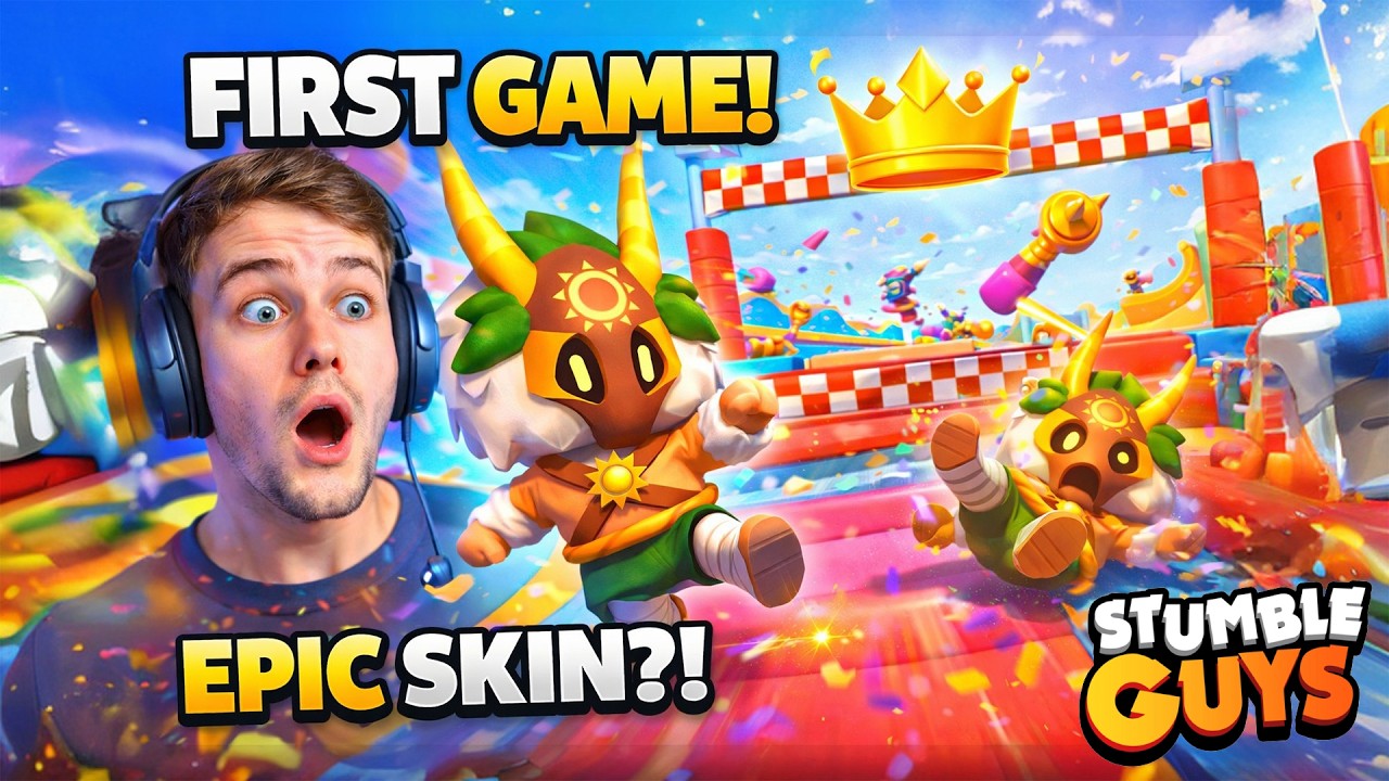 First Time Playing Stumble Guys… I Got an EPIC Skin?! & I Almost Won! 😱 ...