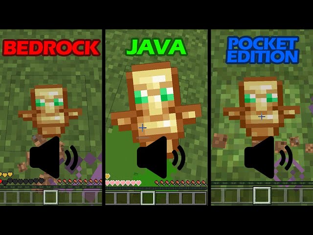 sounds of minecraft JAVA vs BEDROCK vs POCKET EDITION class=