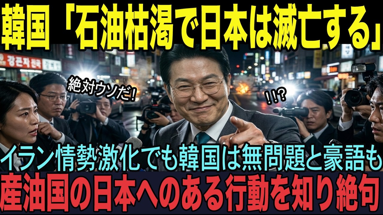 【海外の反応】「イラン情勢で日本は完全終了した」韓国メディアが日本に勝利宣言も...ホルムズ海峡封鎖の中、産油国が取った日本へのとある行動に韓国全土が騒然
