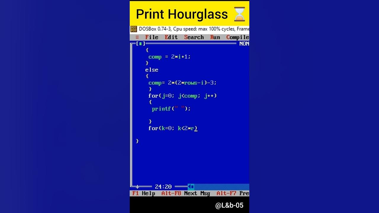 Print Hourglass ⏳ In C/C++ #50 #programming #coding #youtubeshorts # ...