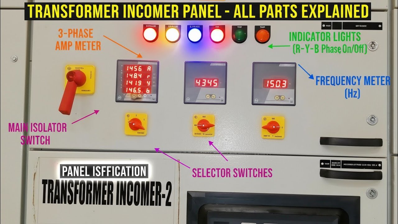 Transformer Incomer Panel | All Parts Explained Live | Electrical Panel ...
