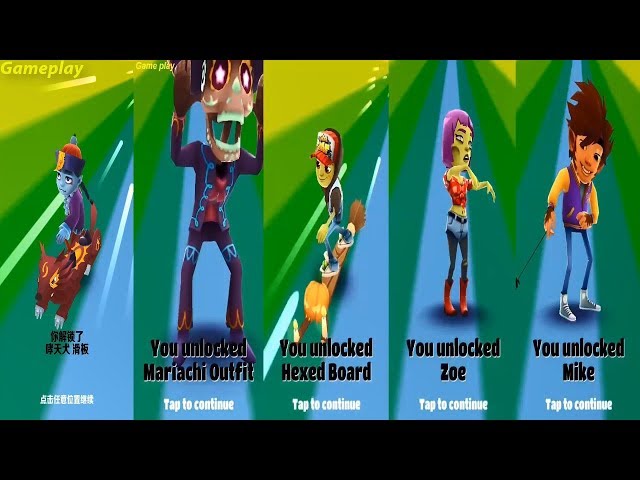 Subway surfers Mexico Halloween - scarlett VS Manny ZOMBIE JAKE Zoe MIKE  Character Chinese version 