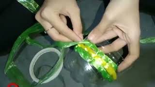 Keranjang dari Botol Bekas Air Mineral