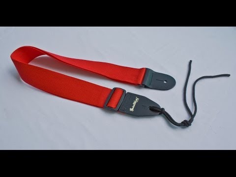 Guitar Strap RED Nylon Solid Leather Ends Fits All Acoustic & Electrics Quality Made In USA