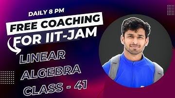 Linear Algebra Class 41  | dimension and Basis | Free complete course | | IIT-JAM 2023 | VY Sir