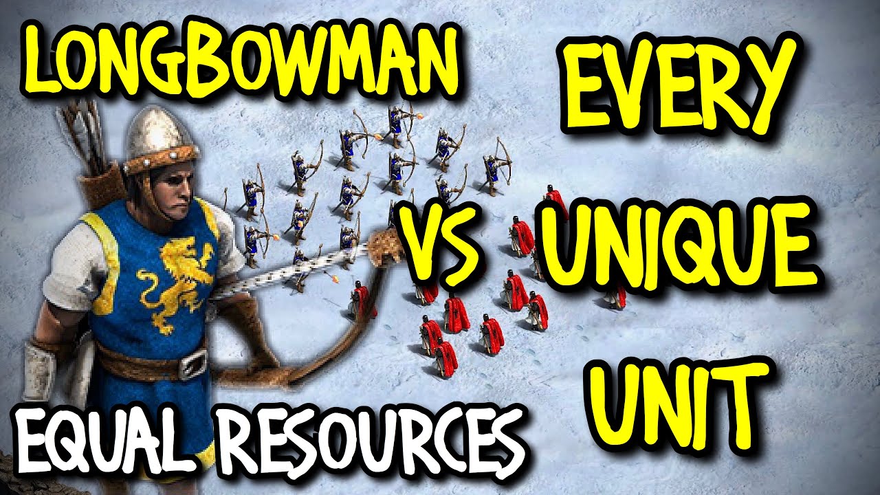 ELITE LONGBOWMAN vs EVERY UNIQUE UNIT (Equal Resources) AoE II