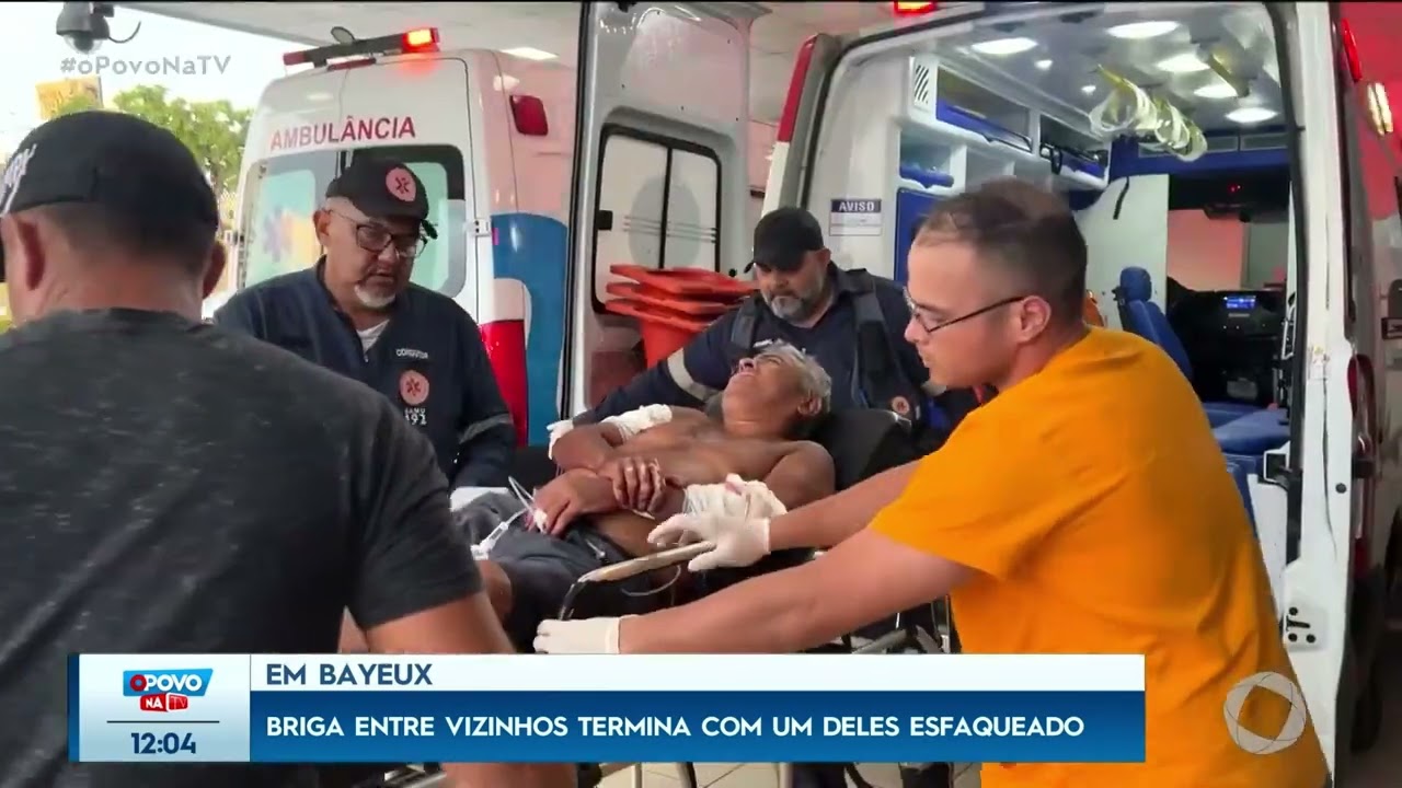 Em Bayeux: briga entre vizinhos termina com um deles esfaqueado - O Povo na TV