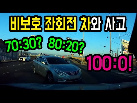 우리 보험사에서 상대 차량이 선진입했고, 앞에 <strong>비보호</strong> 좌회전하는 차들이 있었기에 80:20 또는 70:30이라고 하는데..