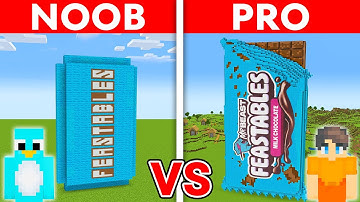 NOOB vs PRO: FEASTABLES HOUSE Build Challenge in Minecraft