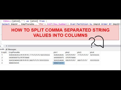 substr sql  Update New  Làm thế nào để chia các giá trị chuỗi được phân tách bằng dấu phẩy thành các cột?