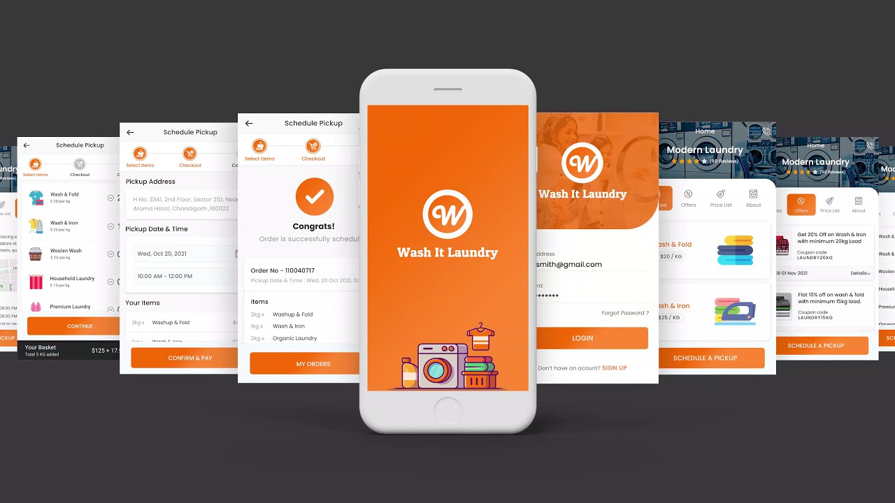 Laundry Mobile App UI Kit | App Innovation
