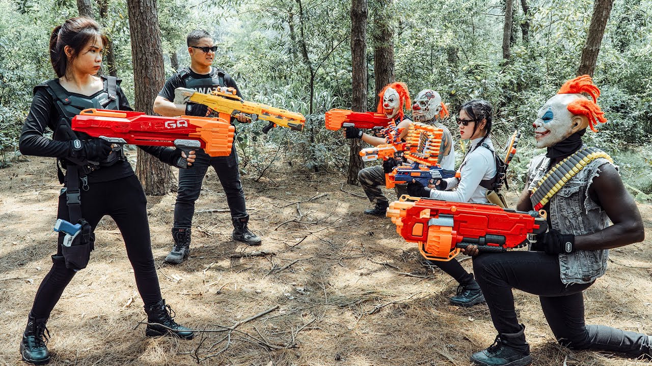 Фильмы LTT: Пара Серебряных Вспышек Nerf Guns Fight Crime Group Tiger Mask Nerf Навыки раскрыты