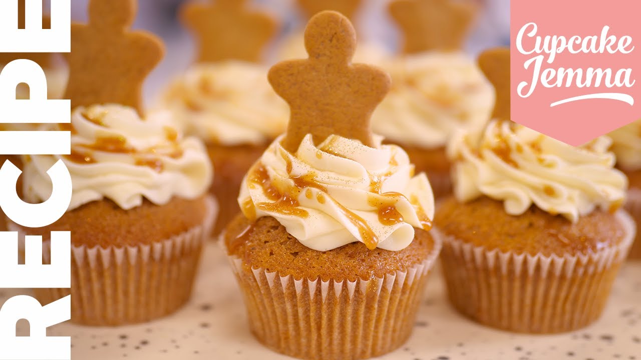 Caramel Gingerbread Christmas Cupcake Recipe! | Cupcake Jemma | CupcakeJemma