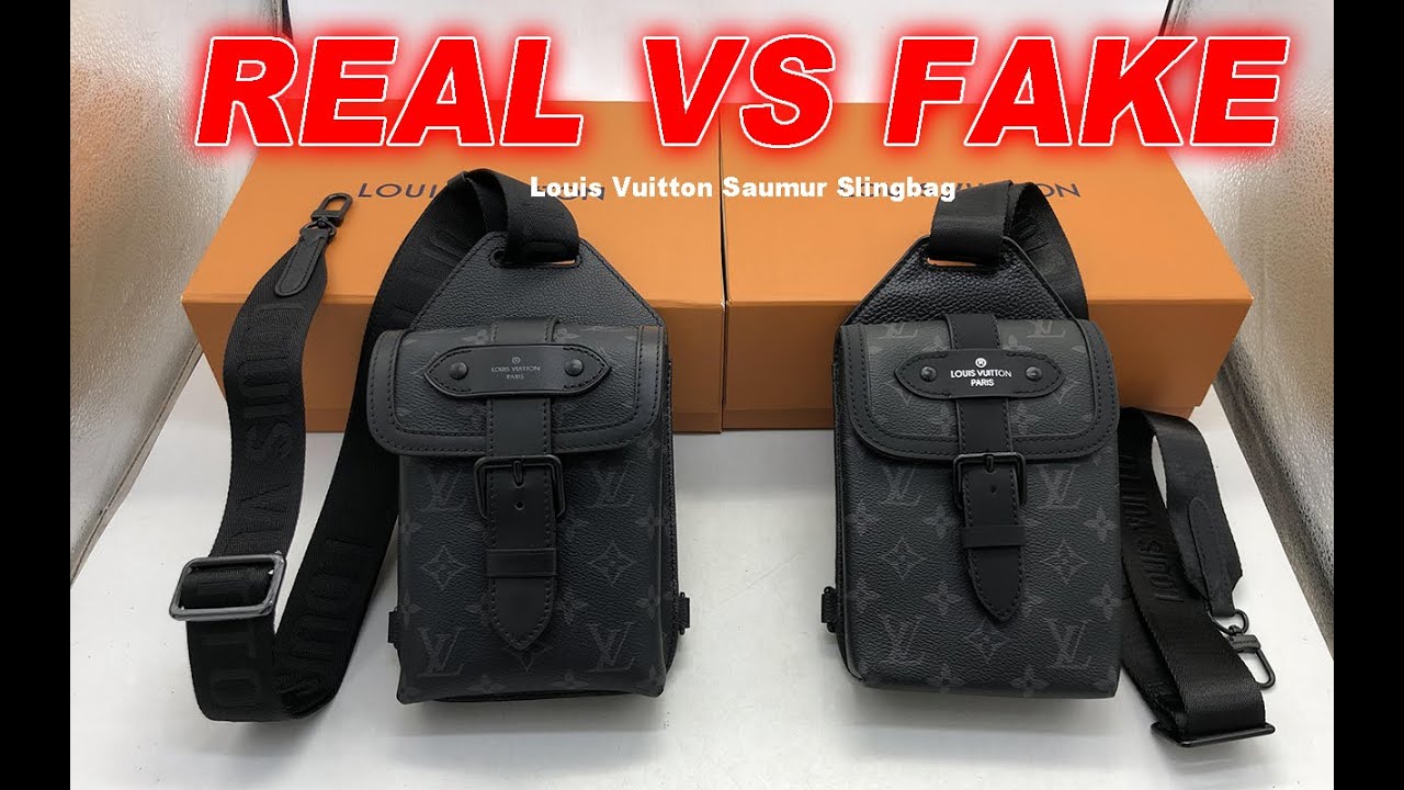 Real vs Fake LV Saumur Slingbag Comparison 