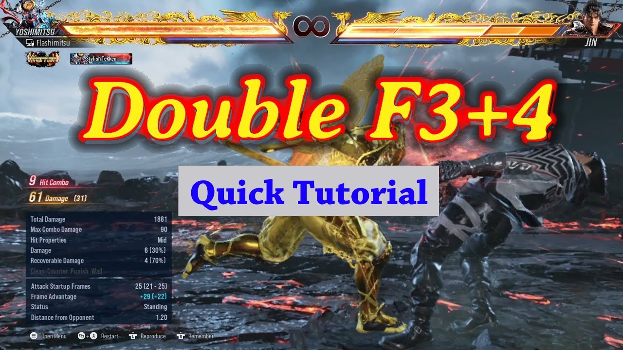 Double F3+4 - Quick Tutorial - Yoshimitsu Tekken 8 - YouTube