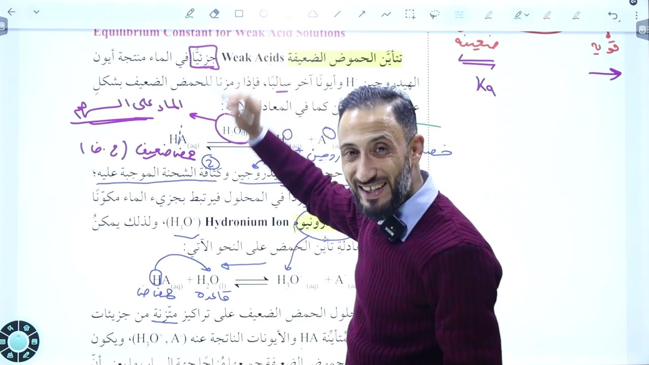 أ. فراس أبو دية / اتحقق+ثابت الإتزان لمحاليل الحموض الضعيفة الجزء 3