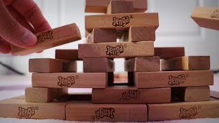 Stacking Wooden & Plastic Jenga Blocks for ASMR Relaxation & Sleep