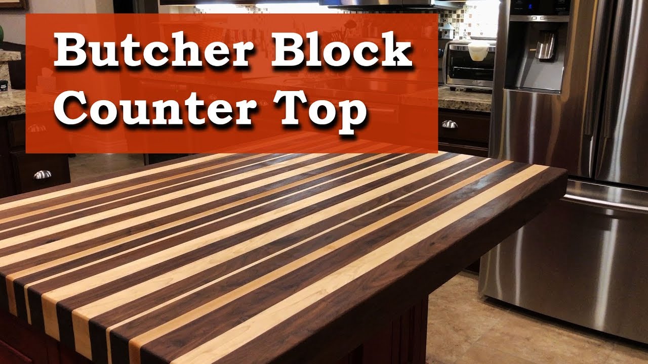 Butcher Block Countertop Walnut And Maple Long Grain Youtube
