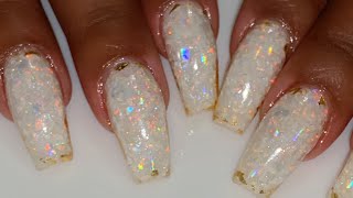 REAL White Opal Nails from Actual Opal Stones | Crystal, Gemstone and Quartz Nail Art Series