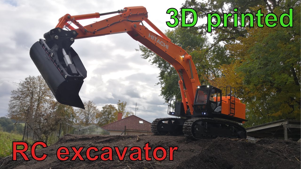Hitachi Zaxis 670 - first test of tilting slope bucket - YouTube