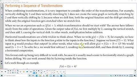 Math 10 3.5 Performing a Sequence of Transformations