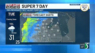 Super 7 Day First Alert Forecast: Evening snowfall Tuesday