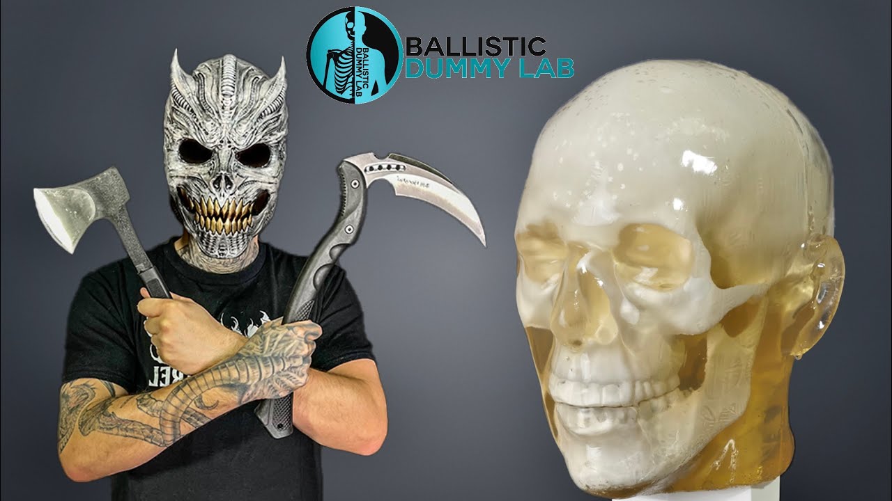 Different Blades Vs. Ballistic Dummy Lab Head! #ballistichead