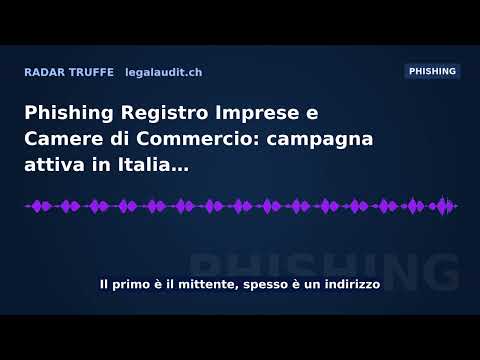 Phishing Registro Imprese e Camere di Commercio: campagna attiva in Italia