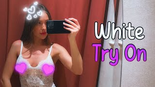 White Try On Haul | Beginner Model (4k)