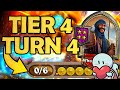 I went to tier 4 on just turn 4 1 in na gameplay  hearthstone battlegrounds