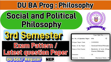 Social and Political philosophy BA Prog Philosophy 3rd Semester Previous year question paper du sol