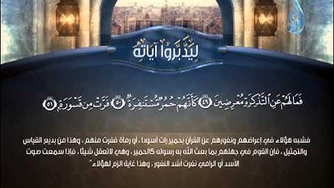 ليدبروا آياته فَمَا لَهُمْ عَنِ التَّذْكِرَةِ مُعْرِضِينَ كَأَنَّهُمْ حُمُرٌ مُسْتَنْفِرَةٌ