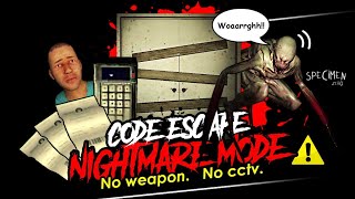Specimen Zero Gameplay (Nightmare Code Escape)