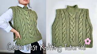 Knit Cable Vest Tutorial | How I Knitted My First Cable Vest