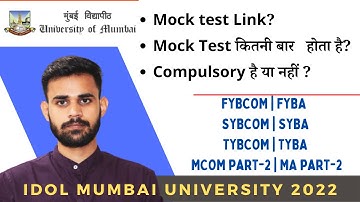 Mock test Link | Q & A session IDOL Mumbai University 2022  @Imaduddin Educare