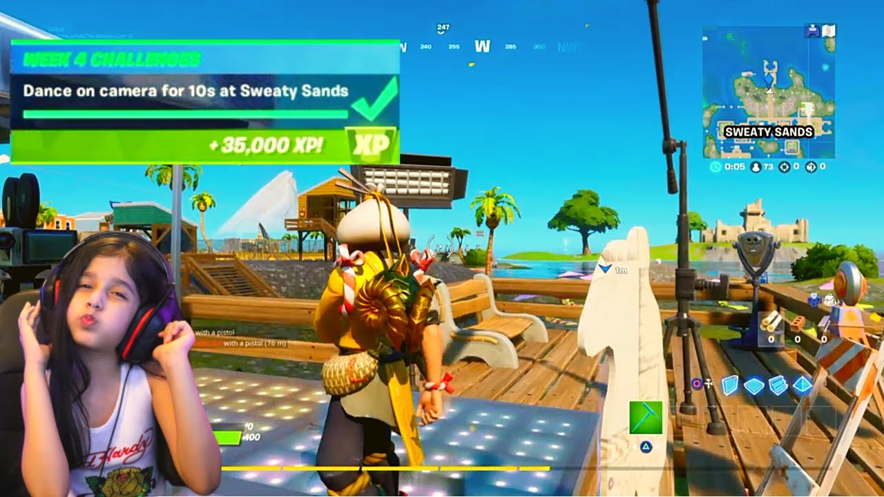 Dance on camera for 10s at Sweaty Sands WEEK 4 CHALLENGES Fortnite