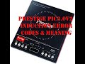 Prestige induction error codes and their meaning pic 30v2
