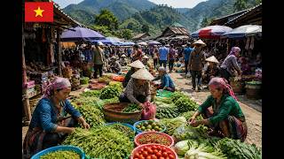 Walking Through a Traditional Vietnamese Market | 4K Village Life