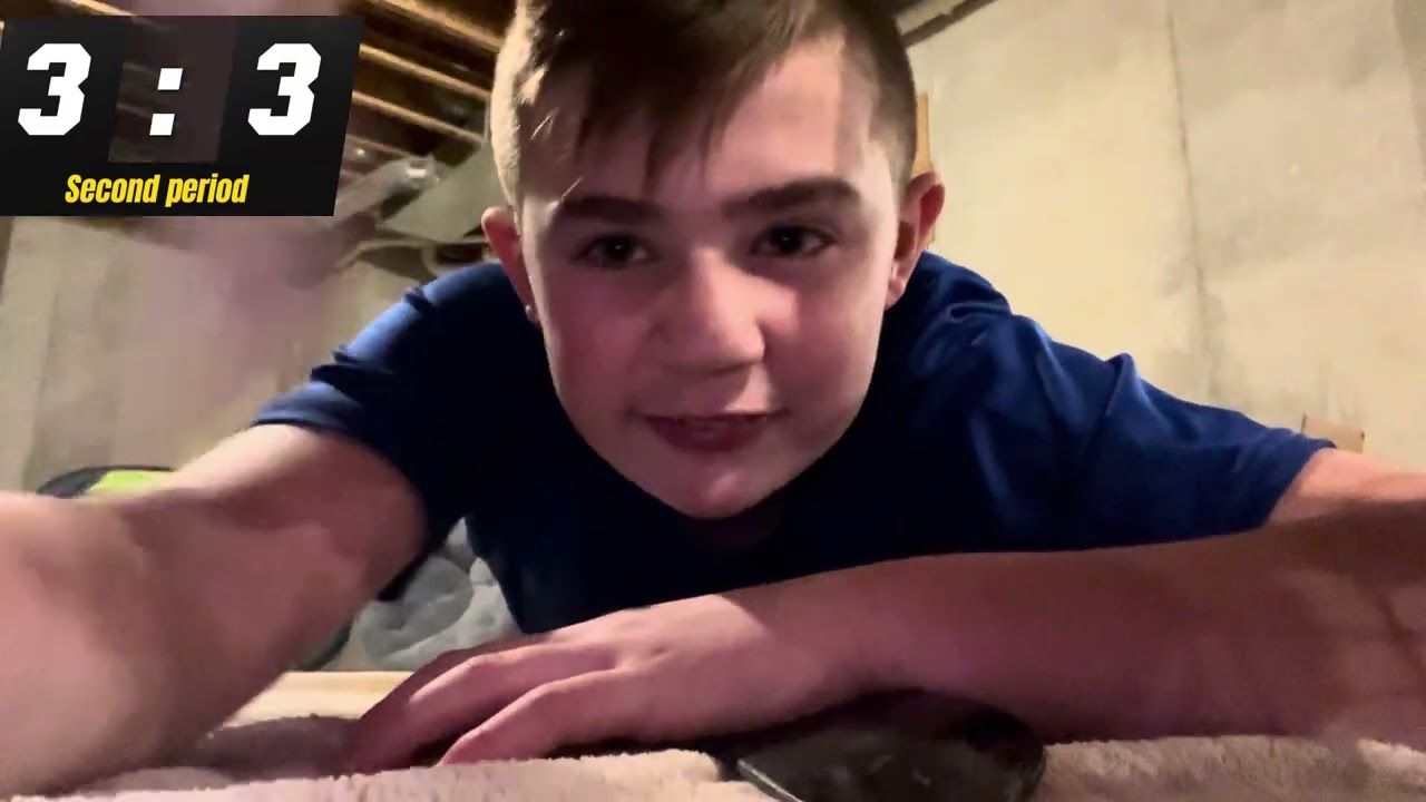 Knee hockey game ( so fun)